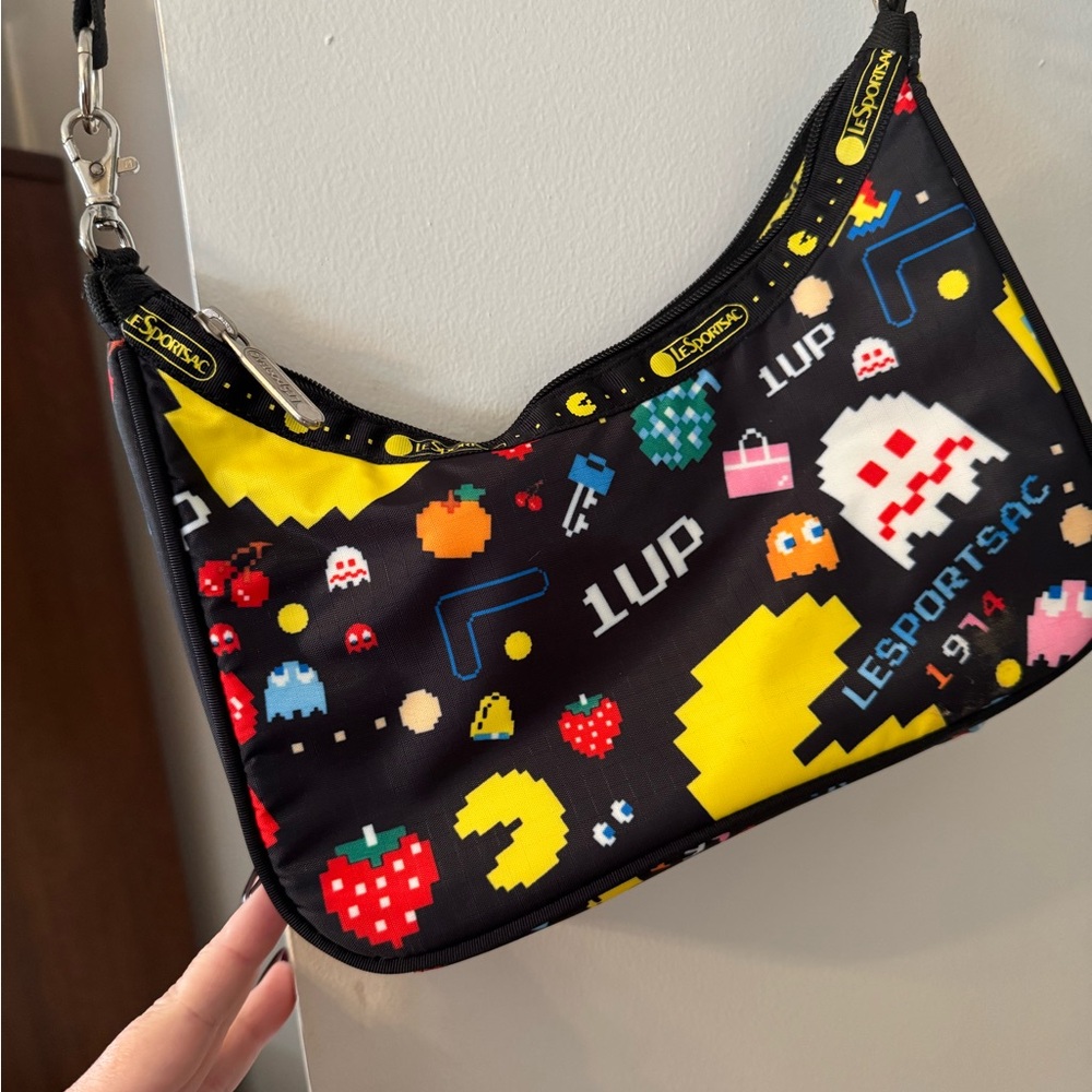 LeSportsac Pac-Man Retro Game Crossbody Bag - Black and Yellow